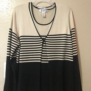 Jones NY Women's Plus Size Blouse Cardigan Set